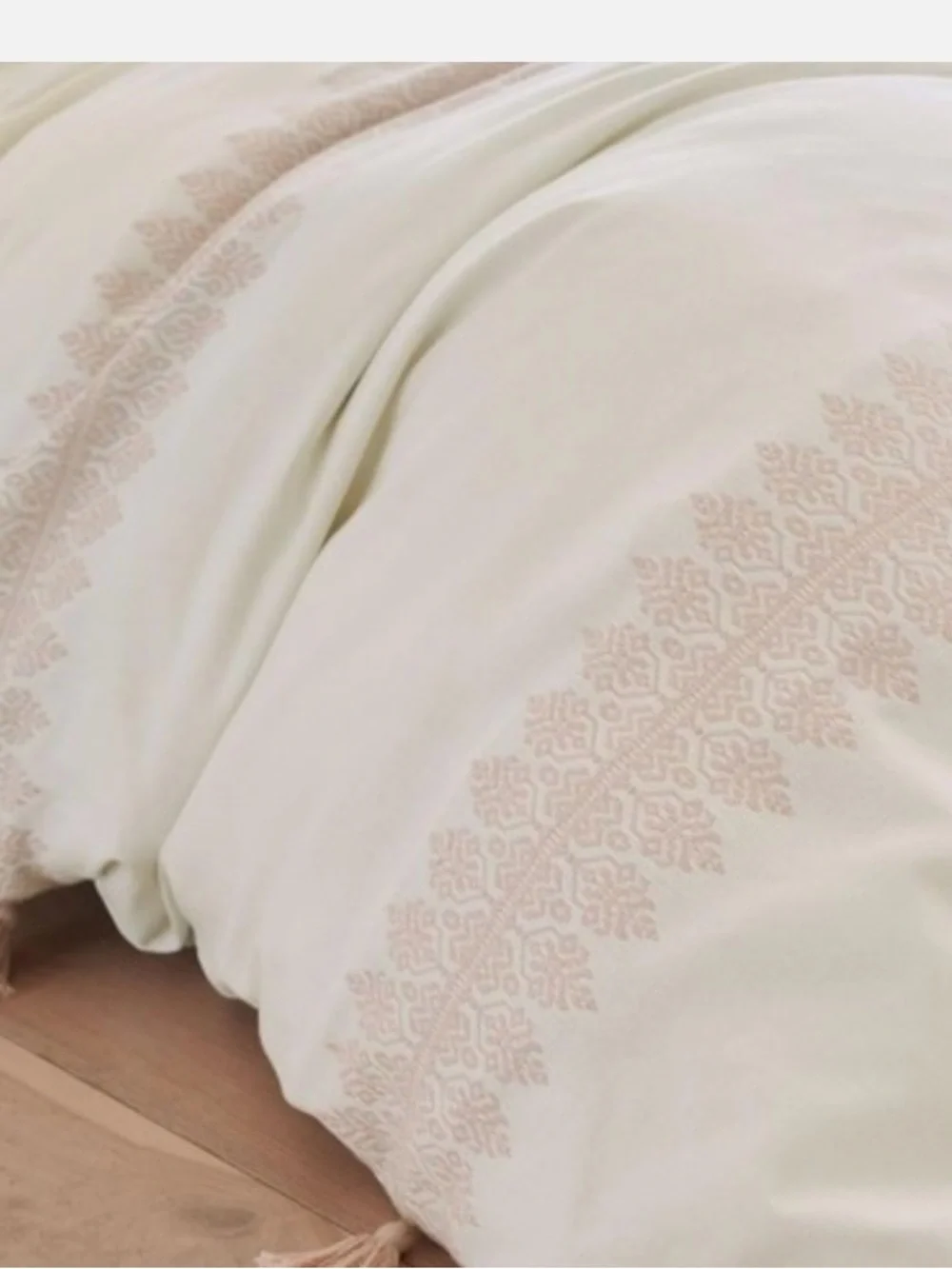 Twin Duvet Soft Cream and Blush Bedding